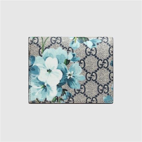 gucci blue blooms card case|Gucci GG Blooms Card & Train Pass Case, Blue .